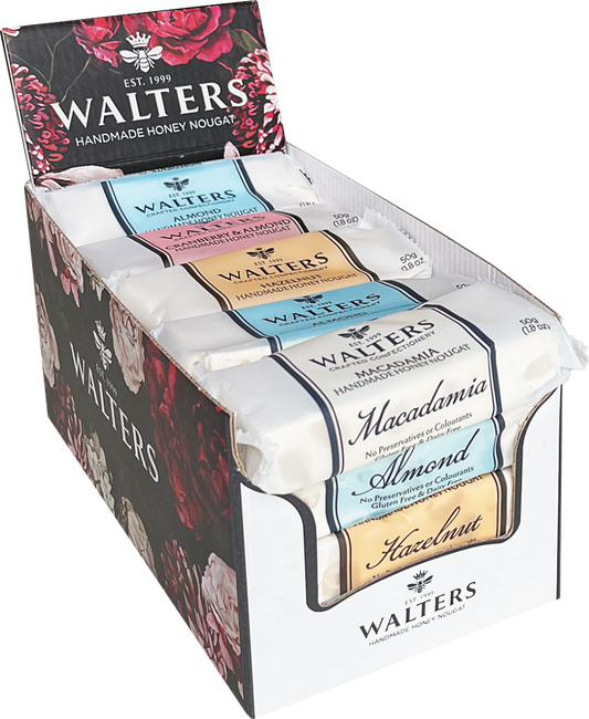 Walter's Luxury Handmade Honey Nougat - Macadamia, Almond, Cranberry & Almond