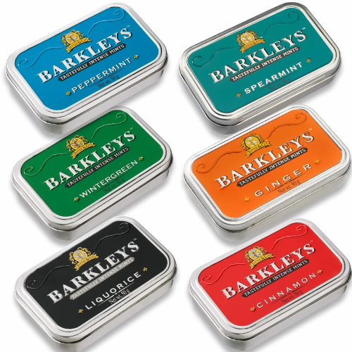 Collection of all Barkleys Mints, Peppermint, Spearmint, Wintergreen, Ginger, Liquorice, Cinnamon