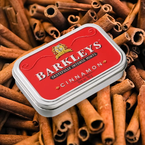 Barkleys Classic Mints Cinnamon flavour surrounded by Cinnamon Sticks