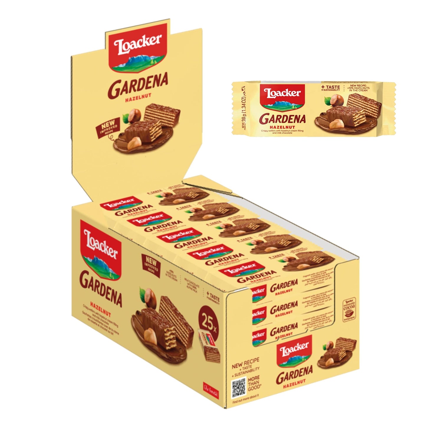 Loacker Gardena - Chocolate Coated Italian Hazelnut Luxury Wafers