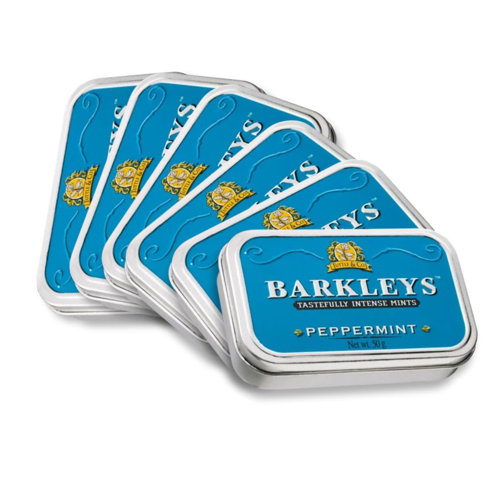 Case of Barkleys Classic Mints Peppermint Flavour - Retro Tin