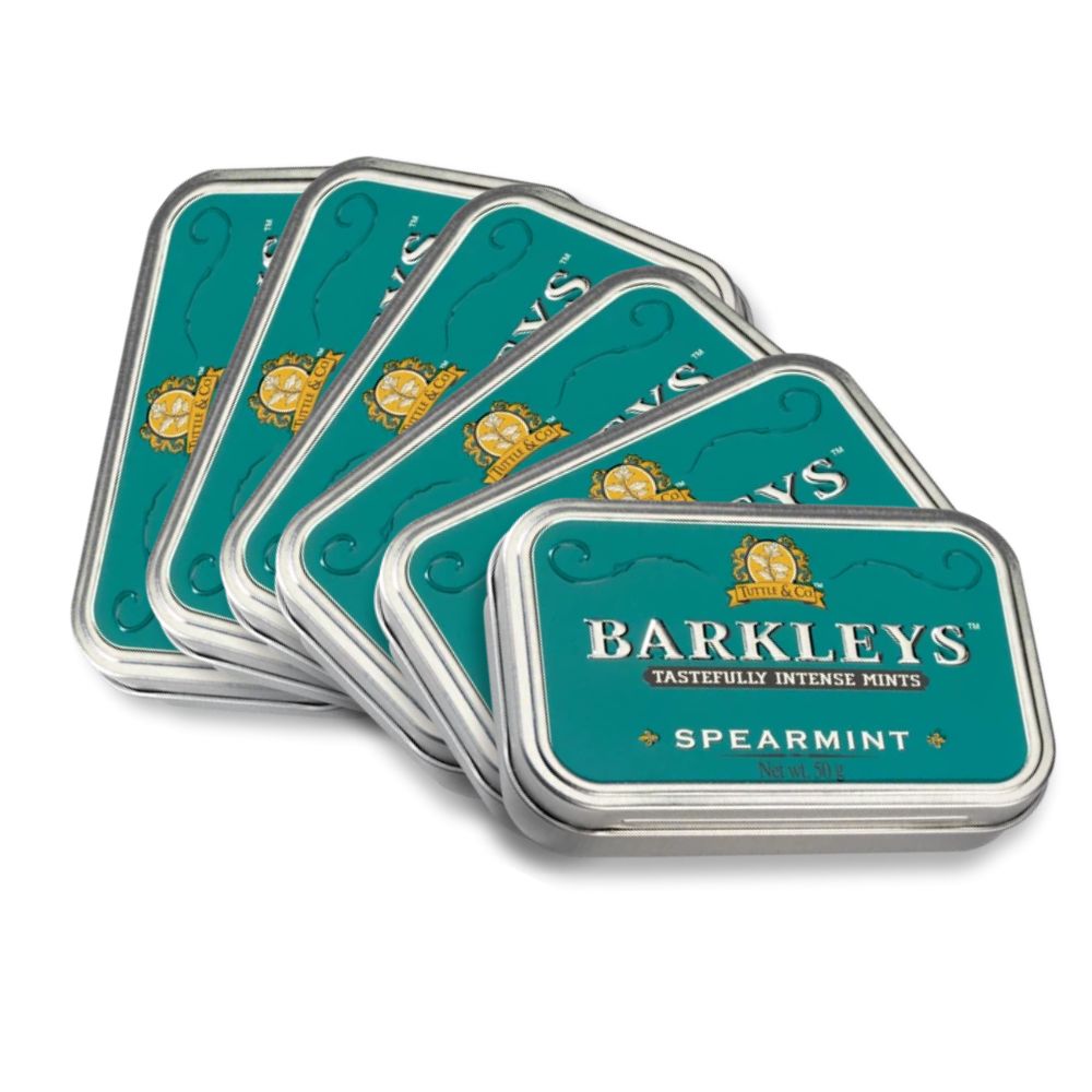 Case of Barkleys Classic Mints in Retro Tin Spearmint Flavour