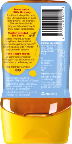 Nutritional information Capilano Natural Australian Honey - Aussie Coastal, sweet, salty, save the bees