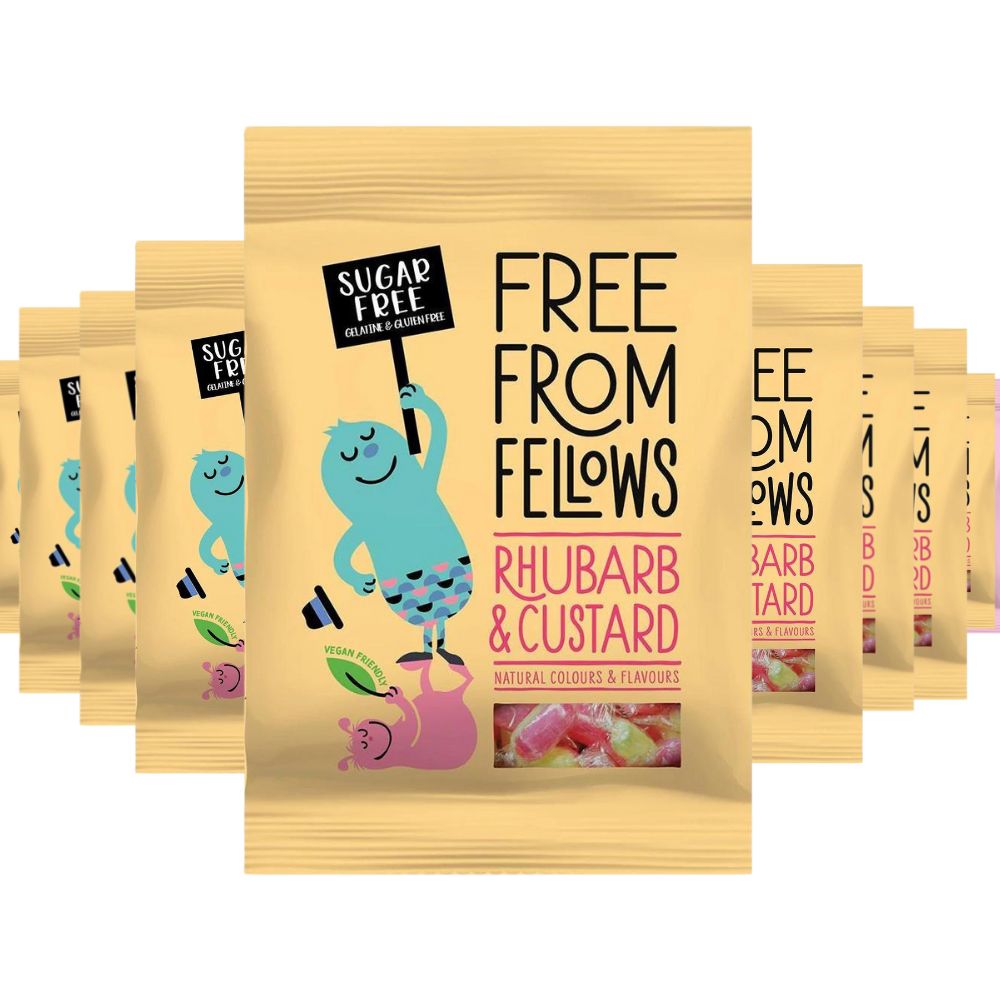 Free From Fellows Vegan Sugar Free Sweets Rhubarb Custard