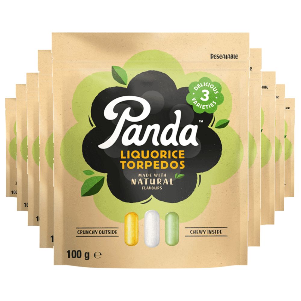 Case of Panda Liquorice Licorice Torpedoes Torpedos 100g