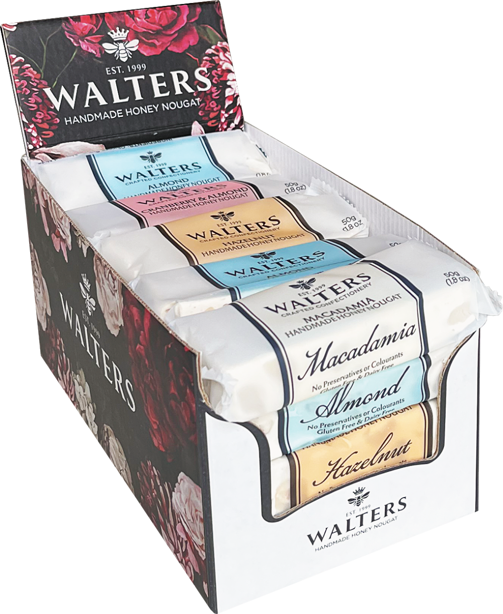 Walter's Luxury Handmade Honey Nougat - Macadamia, Almond, Cranberry & Almond