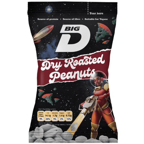 Big D Dry Roasted Peanuts - 24 x 50g