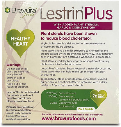 Lestrin Plus heart health supplement with added plant sterols. Reduce your blood cholesterol